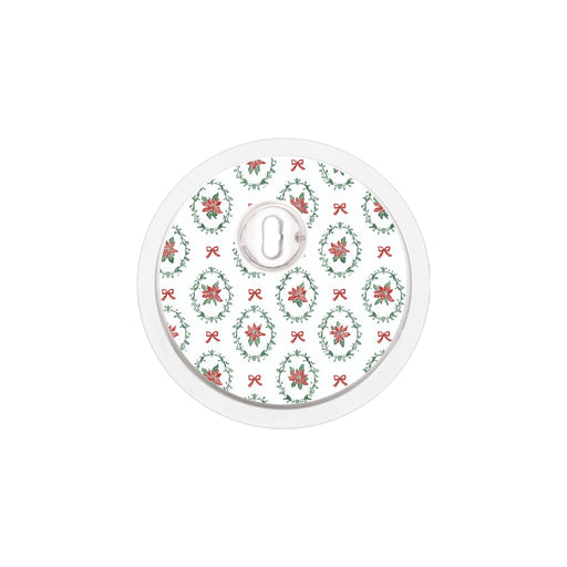 Peelz Poinsettia Parade FreeStyle Libre 3 Plus & Lingo  Sensor Sticker - Pump Peelz Peelz/Stickers White Smoke 4-pack (Set of 4 Stickers)