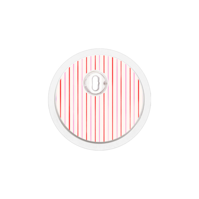 Peelz Peppermint Stripes FreeStyle Libre 3 Plus & Lingo  Sensor Sticker - Pump Peelz Peelz/Stickers White Smoke 4-pack (Set of 4 Stickers)
