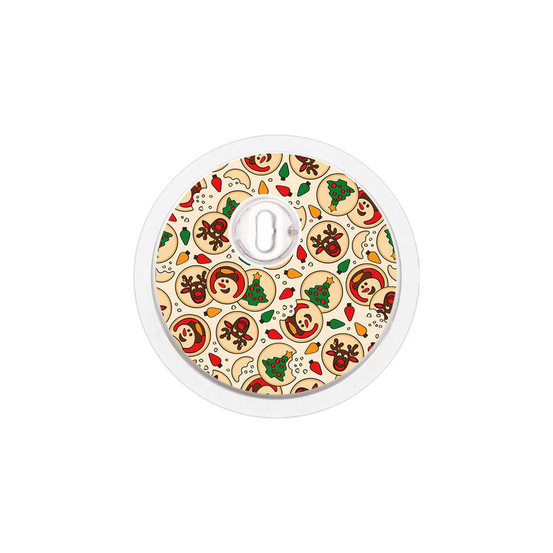 Peelz Santa's Cookies FreeStyle Libre 3 Plus & Lingo  Sensor Sticker - Pump Peelz Peelz/Stickers White Smoke 4-pack (Set of 4 Stickers)