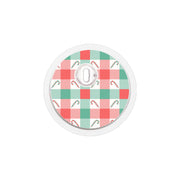 Peelz Peppermint Plaid FreeStyle Libre 3 Plus & Lingo  Sensor Sticker - Pump Peelz Peelz/Stickers White Smoke 4-pack (Set of 4 Stickers)