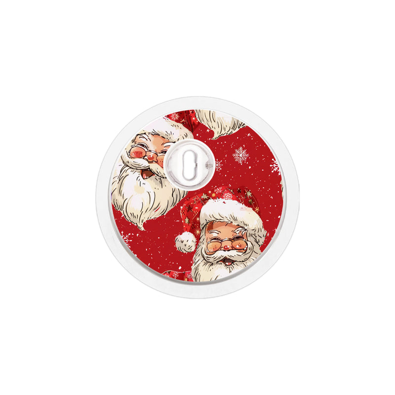 Peelz Jolly Old Saint Nick FreeStyle Libre 3 Plus & Lingo  Sensor Sticker - Pump Peelz Peelz/Stickers White Smoke 4-pack (Set of 4 Stickers)