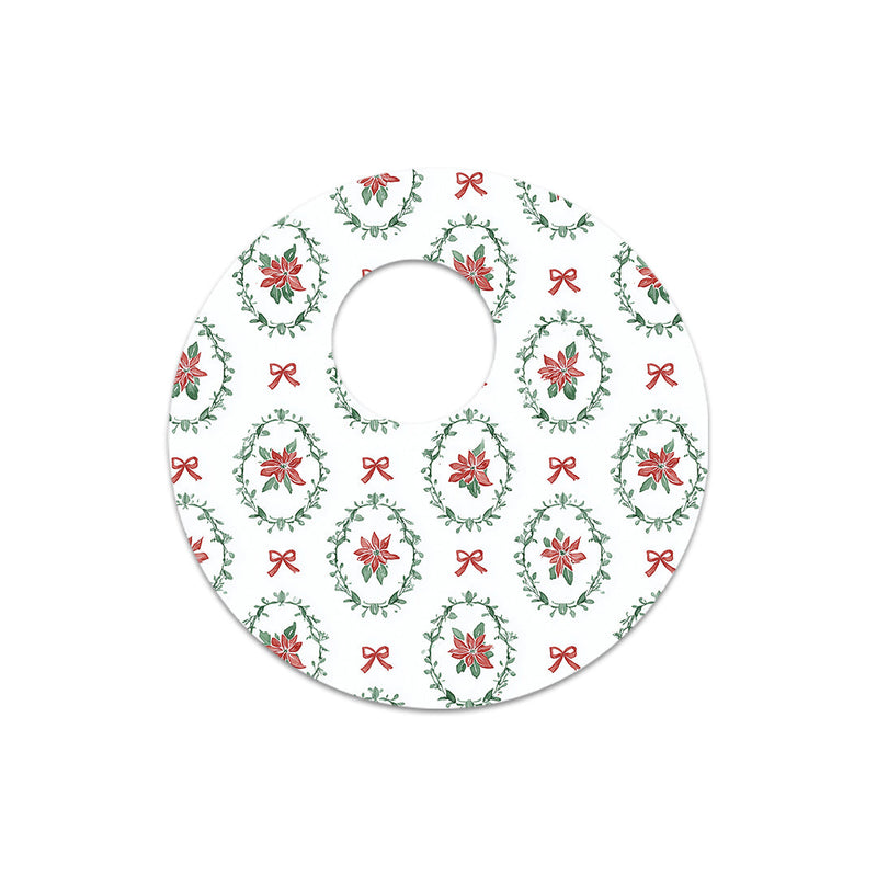 Peelz Poinsettia Parade FreeStyle Libre 3 Plus & Lingo  Sensor Sticker - Pump Peelz Peelz/Stickers White Smoke 4-pack (Set of 4 Stickers)
