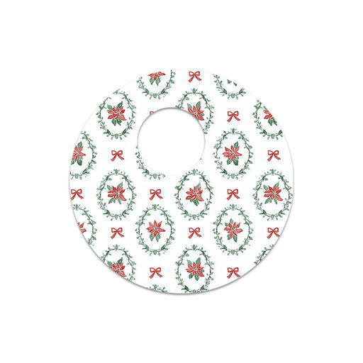 Peelz Poinsettia Parade FreeStyle Libre 3 Plus & Lingo  Sensor Sticker - Pump Peelz Peelz/Stickers White Smoke 4-pack (Set of 4 Stickers)