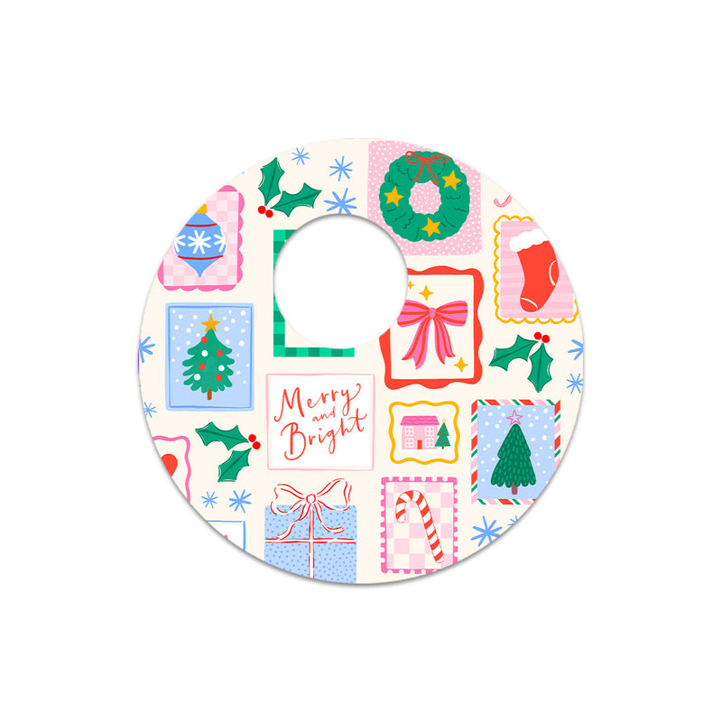 Peelz Holiday Greetings FreeStyle Libre 3 Plus & Lingo  Sensor Sticker - Pump Peelz Peelz/Stickers White Smoke 4-pack (Set of 4 Stickers)