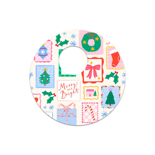 Peelz Holiday Greetings FreeStyle Libre 3 Plus & Lingo  Sensor Sticker - Pump Peelz Peelz/Stickers White Smoke 4-pack (Set of 4 Stickers)