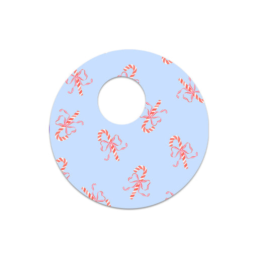 Peelz Candy Cane Lane FreeStyle Libre 3 Plus & Lingo  Sensor Sticker - Pump Peelz Peelz/Stickers Powder Blue 4-pack (Set of 4 Stickers)