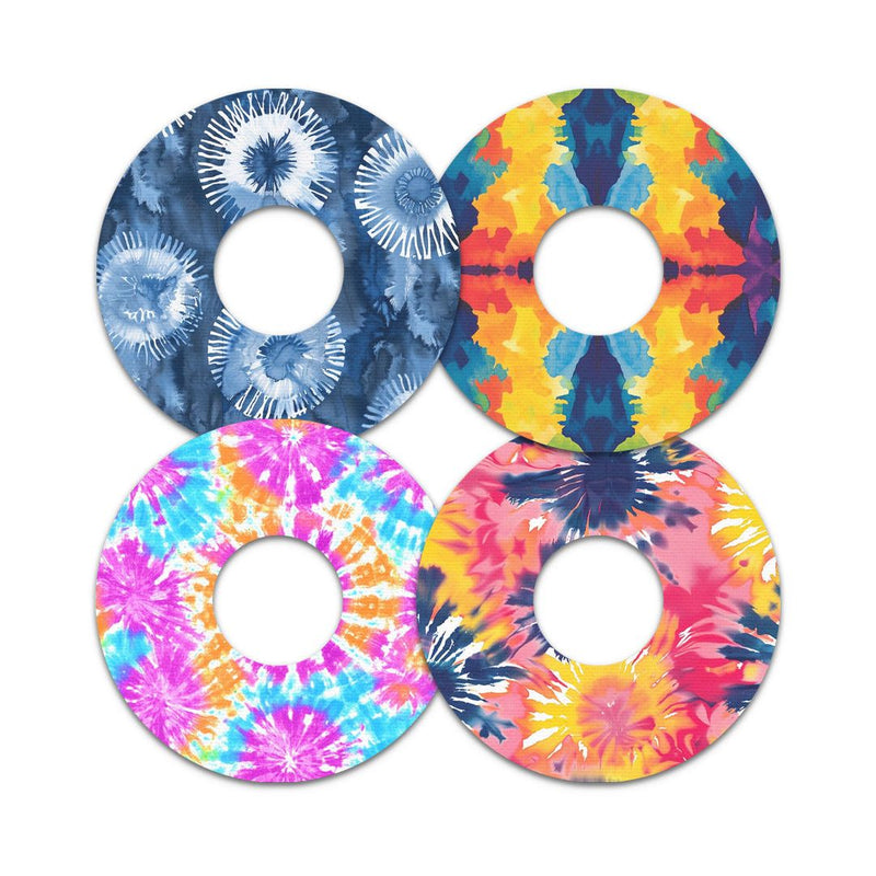 Peelz Tie Dye Variety Pack FreeStyle Libre 3 Plus & Lingo  Patch Tape - Pump Peelz Patch Medical Tape White Smoke 12-Pack (Set of 12 Patches),4-Pack (Set of 4 Patches)