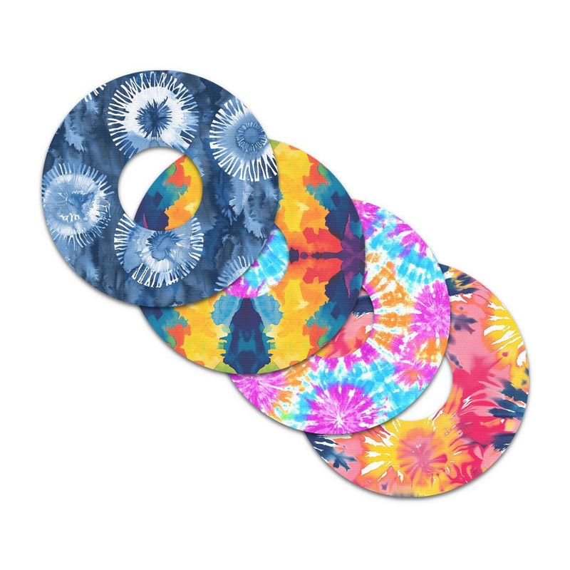 Peelz Tie Dye Variety Pack FreeStyle Libre 3 Plus & Lingo  Patch Tape - Pump Peelz Patch Medical Tape White Smoke 12-Pack (Set of 12 Patches),4-Pack (Set of 4 Patches)