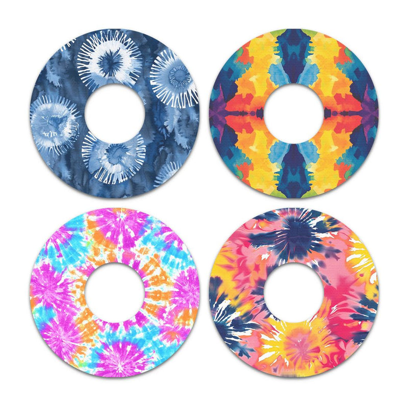 Peelz Tie Dye Variety Pack FreeStyle Libre 3 Plus & Lingo  Patch Tape - Pump Peelz Patch Medical Tape White Smoke 12-Pack (Set of 12 Patches),4-Pack (Set of 4 Patches)