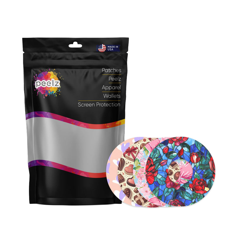 Peelz Valentine Variety Pack FreeStyle Libre 3 Plus & Lingo  Patch Tape - Pump Peelz Patch Medical Tape White Smoke 12-Pack (Set of 12 Patches),4-Pack (Set of 4 Patches)