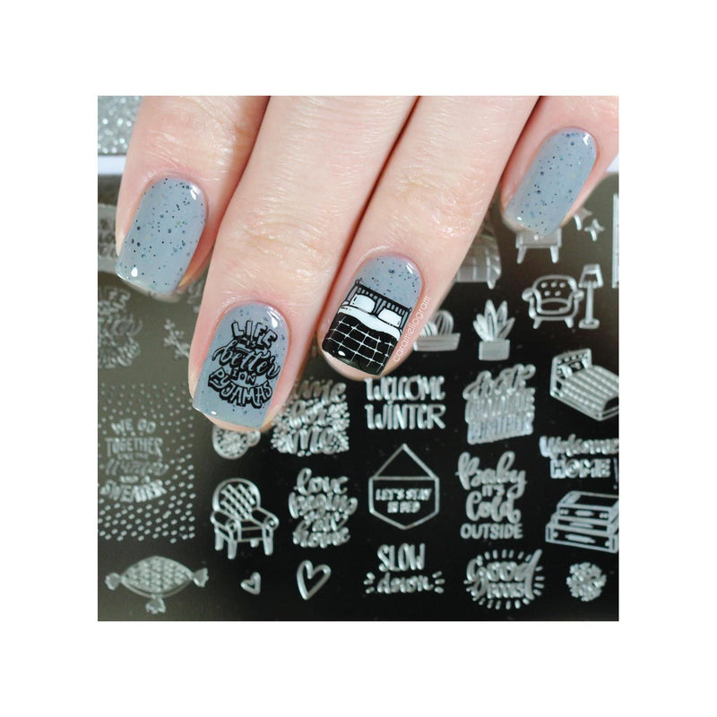 UberChic Beauty Cozy At Home Stamping Plate Dark Gray