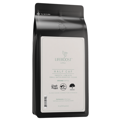 Lifeboost Coffee Half Caff Decaf Roast Light Gray Whole Bean / 1,Ground / 1