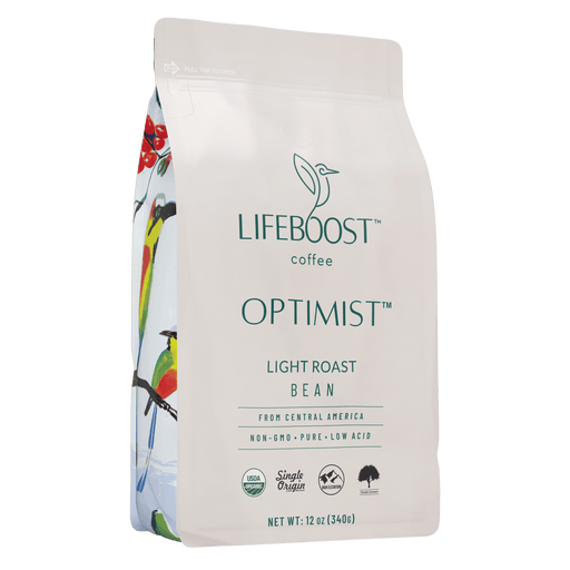 Lifeboost Coffee Optimist Light Roast Light Roast Light Gray Whole Bean / 1