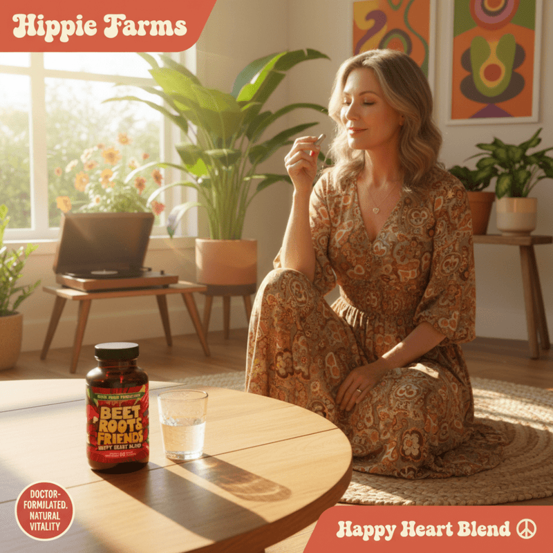Hippie Farms Premium Total Heart & Circulation Blend - Beetroot & Friends Vitamins & Supplements Saddle Brown