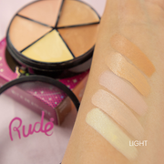 Rude Cosmetics Fabulous Concealer Wheel Concealer Tan Corrector,Light,Medium,Dark