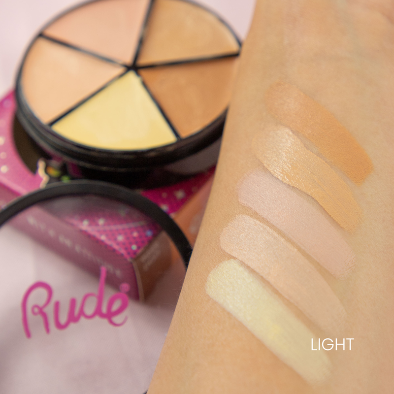 Rude Cosmetics Fabulous Concealer Wheel Concealer Tan Corrector,Light,Medium,Dark