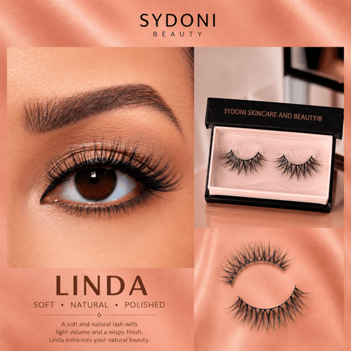 Sydoni Skincare and Beauty SYDONI "LINDA" LUXURY MINK LASHES - Soft, Natural, Polished False Eyelashes Dark Salmon