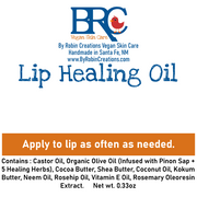 By Robin Creations Lip Repair Healing Oil - Infused with New Mexico Pinon Resin Lip Balms White Smoke Lemongrass Eucalyptus / 1 Tube,Lemongrass Eucalyptus / 3 Tubes,Tangerine / 1 Tube,Tangerine / 3 Tubes,Peppermint / 1 Tube,Peppermint / 3 Tubes,Lavender / 1 Tube,Lavender / 3 Tubes,Unflavored / 1 Tube,Unflavored / 3 Tubes,Eczema Healing Blend for Peeling C