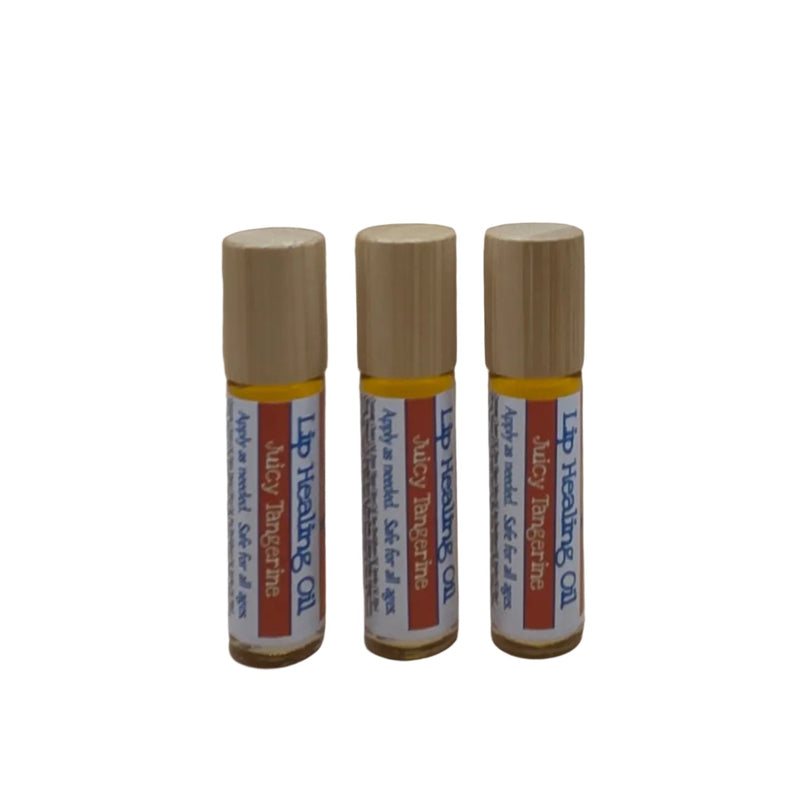 By Robin Creations Lip Repair Healing Oil - Infused with New Mexico Pinon Resin Lip Balms White Smoke Juicy Tangerine / 3 Tubes