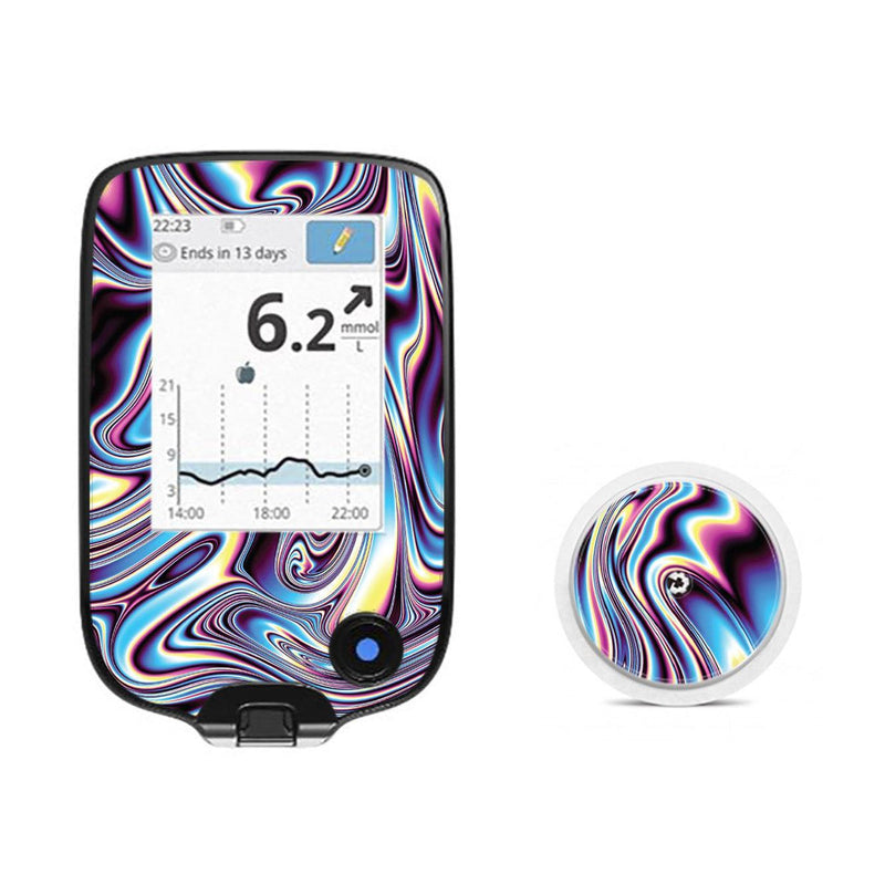 Peelz Liquid Metal Freestyle Libre 2 Peelz/Stickers White Smoke Receiver + Sensor