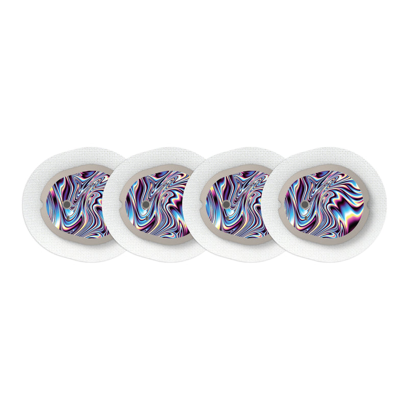 Peelz Liquid Metal Sticker Designed for the DEXCOM G7 and Stelo Transmitter Peelz/Stickers White Smoke 4-pack (Set of 4 Stickers)