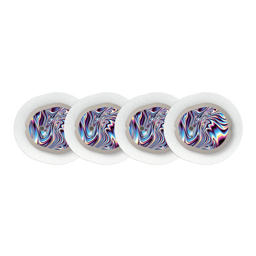 Peelz Liquid Metal Sticker Designed for the DEXCOM G7 and Stelo Transmitter Peelz/Stickers White Smoke 4-pack (Set of 4 Stickers)