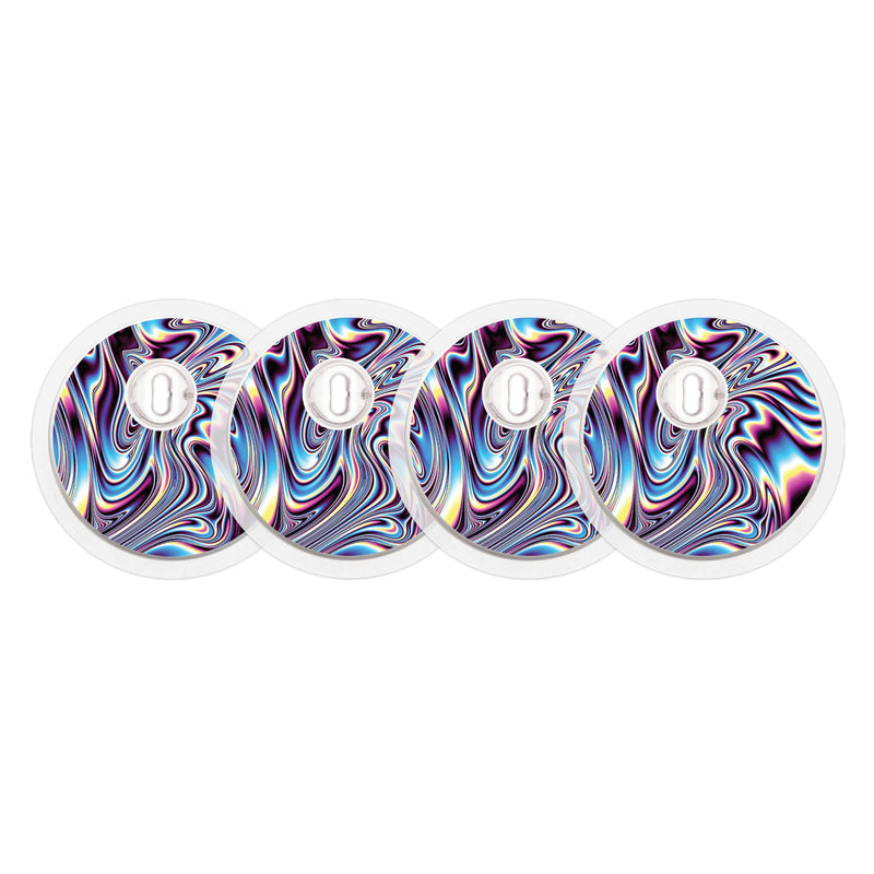 Peelz Liquid Metal Sticker Designed for the FreeStyle Libre 3 Plus & Lingo  Sensor Peelz/Stickers White Smoke 4-pack (Set of 4 Stickers)