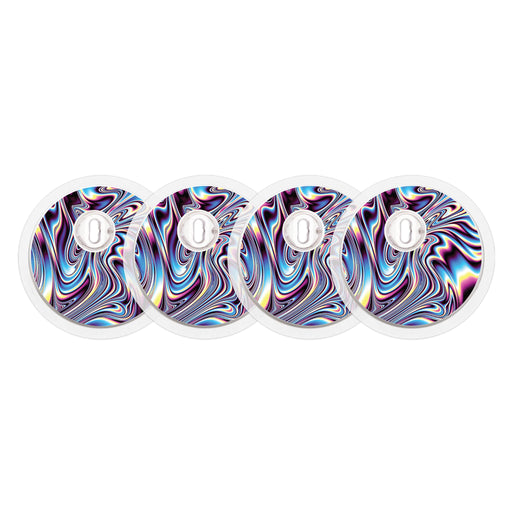 Peelz Liquid Metal Sticker Designed for the FreeStyle Libre 3 Plus & Lingo  Sensor Peelz/Stickers White Smoke 4-pack (Set of 4 Stickers)