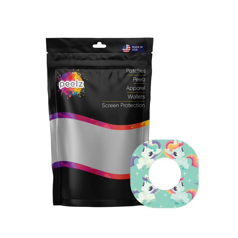 Peelz Little Ponies Dexcom G7 and Stelo Patch Tape - Pump Peelz Patch Medical Tape White Smoke 12-Pack (Set of 12 Patches)