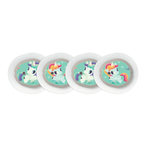 Peelz Little Ponies for the DEXCOM G7 and Stelo Transmitter Peelz/Stickers White Smoke 4-pack (Set of 4 Stickers)