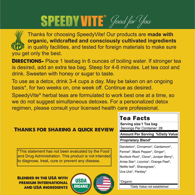SpeedyVite® Liver LifeBoost® Tea | USDA Organic Herbal Liver Support* (4 oz / 8 oz / 28 Bags) | SpeedyVite® - FREE SHIPPING Tea Gold 28 Tea bags / 1 Bag,28 Tea bags / Case of 6,4oz Loose leaf / 1 Bag,4oz Loose leaf / Case of 6,8oz Loose leaf / 2x 4oz Bags,8oz Loose leaf / Case of 6