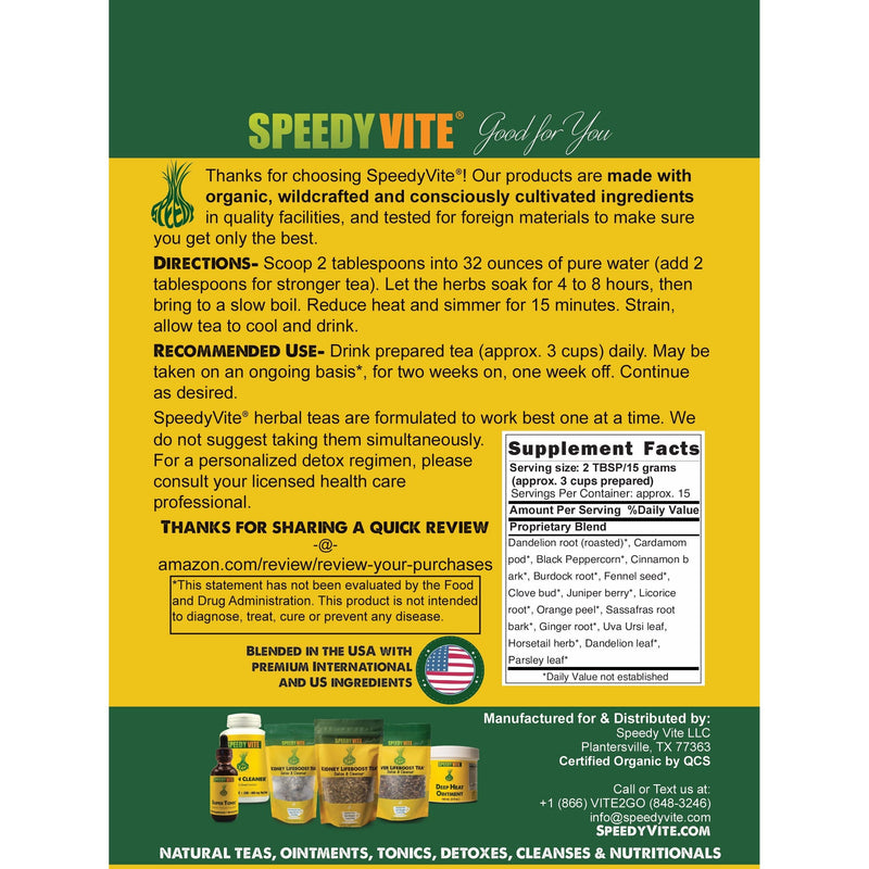 SpeedyVite® Liver LifeBoost® Tea | USDA Organic Herbal Liver Support* (4 oz / 8 oz / 28 Bags) | SpeedyVite® - FREE SHIPPING Tea Dark Slate Gray 28 Tea bags / 1 Bag,28 Tea bags / Case of 6,4oz Loose leaf / 1 Bag,4oz Loose leaf / Case of 6,8oz Loose leaf / 2x 4oz Bags,8oz Loose leaf / Case of 6