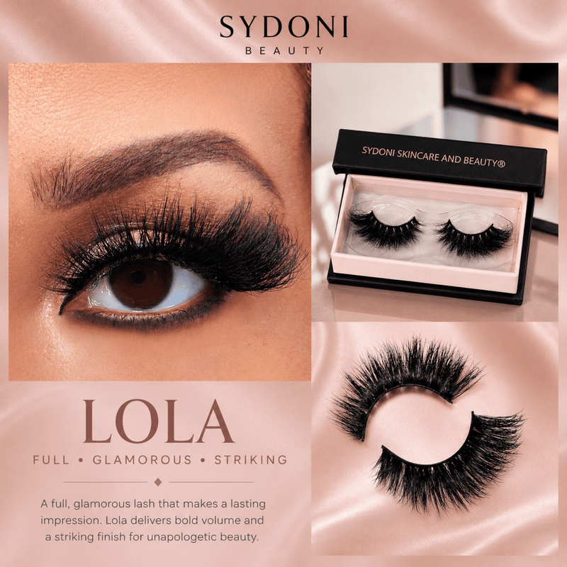 Sydoni Skincare and Beauty SYDONI "LOLA" LUXURY MINK LASHES - Full, Glamorous, Striking Mink Lashes Light Pink