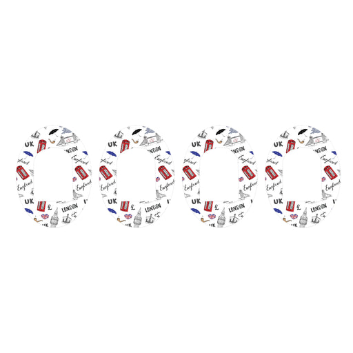 Peelz London Doodles Pod Patch Tape - Pump Peelz Patch Medical Tape White Smoke 4-Pack Omnipod Tape