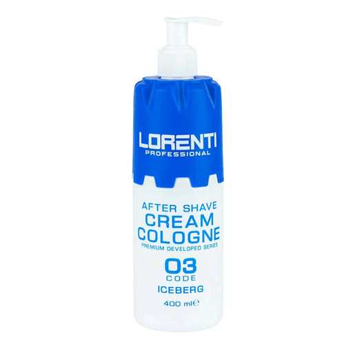 Vip Barber Supply Lorenti Cream Cologne 400ml - 2-in-1 Aftershave, Skin Regenerating & Refreshing Aftershave Cream Cologne White Smoke Iceberg