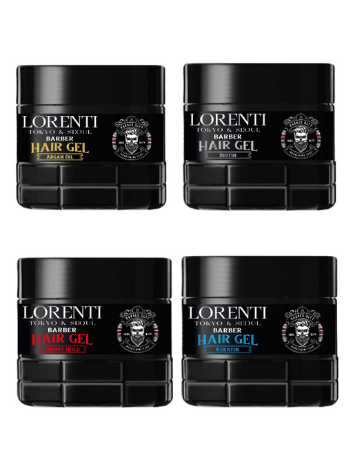 Vip Barber Supply Lorenti Hair Gel 500ml Styling Gel Black Argan,Biotin,Gummy,Keratin