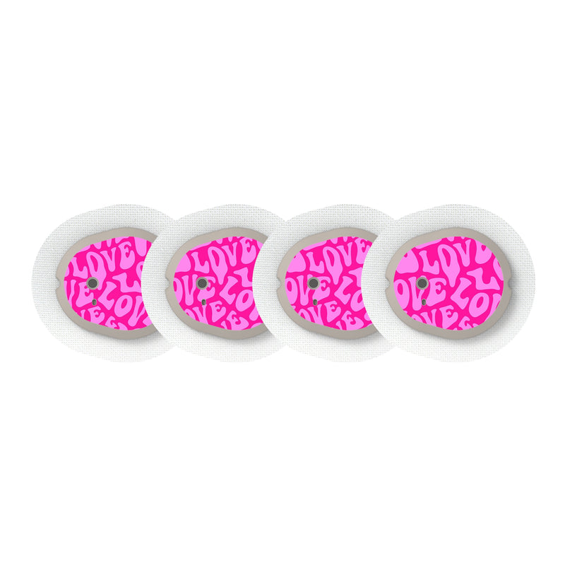 Peelz Love Sticker Designed for the DEXCOM G7 and Stelo Transmitter Peelz/Stickers White Smoke 4-pack (Set of 4 Stickers)