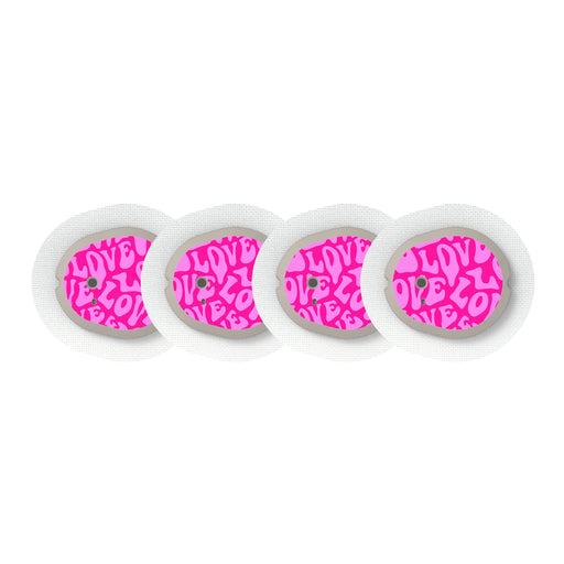 Peelz Love Sticker Designed for the DEXCOM G7 and Stelo Transmitter Peelz/Stickers White Smoke 4-pack (Set of 4 Stickers)