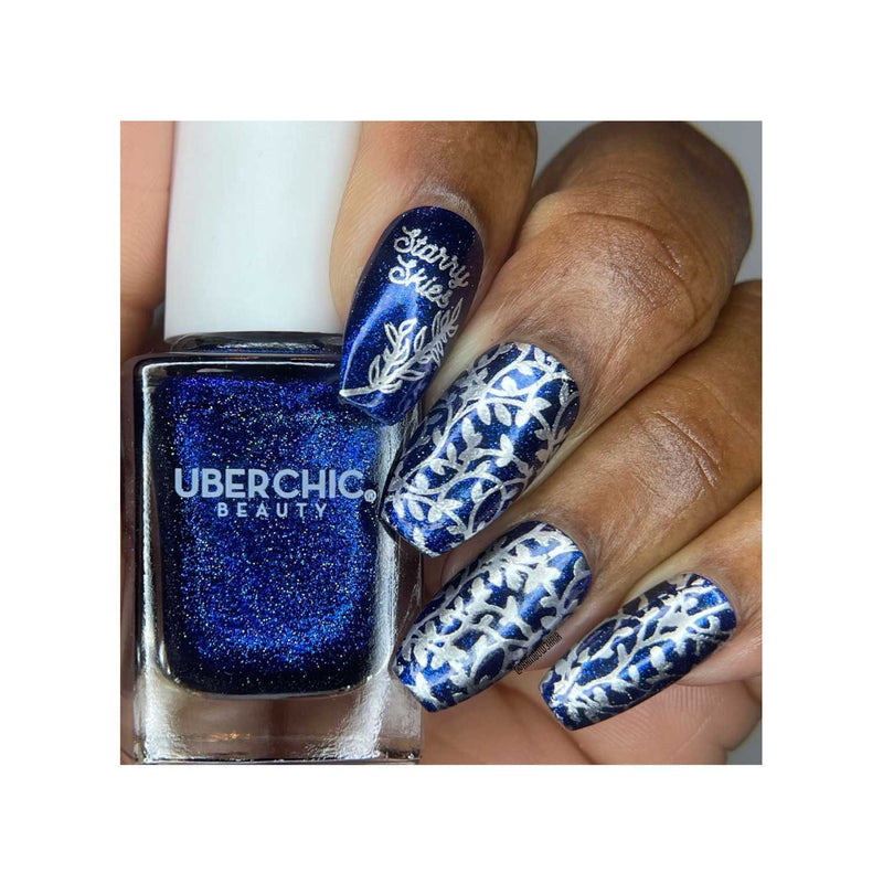 UberChic Beauty Lovely Leaves-06 Stamping Plate Dim Gray
