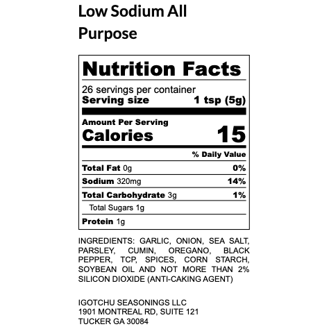 Igotchu Low Sodium All Purpose seasonings