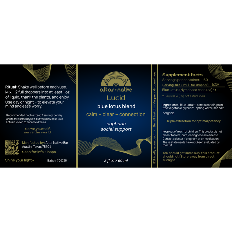 Altar Native (PRE-ORDER) Lucid ✦ Blue Lotus Drops Tincture Black