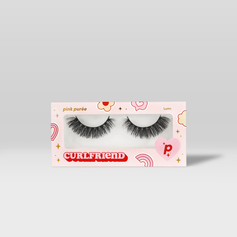 Pink Purée Luna Strip Lashes Light Gray