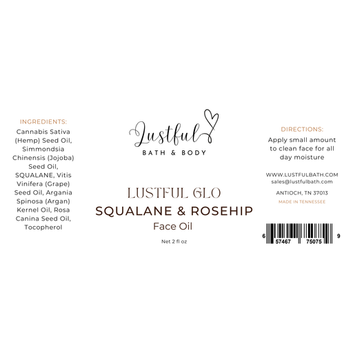 Lustful Bath, LLC LUSTFUL GLO FACE OIL Face Oil Gray Squalane & Rosehip