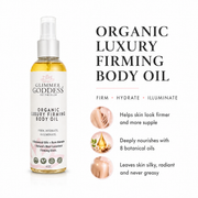 Glimmer Goddess® Organic Skin Care Organic Luxury Firming Body Oil – Anti-Aging Treatment Body Oil White Smoke