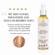 Glimmer Goddess® Organic Skin Care Organic Luxury Firming Body Oil – Anti-Aging Treatment Body Oil White Smoke
