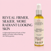 Glimmer Goddess® Organic Skin Care Organic Luxury Firming Body Oil – Anti-Aging Treatment Body Oil Misty Rose