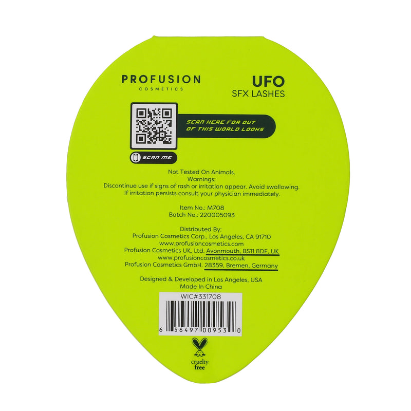 Profusion Cosmetics UFO | SFX Glow-In-The-Dark Lashes Lashes Yellow Green