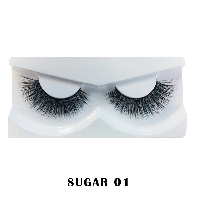Prolux Cosmetics Faux Mink False Eyelashes Eyelashes White Smoke #1-Sugar