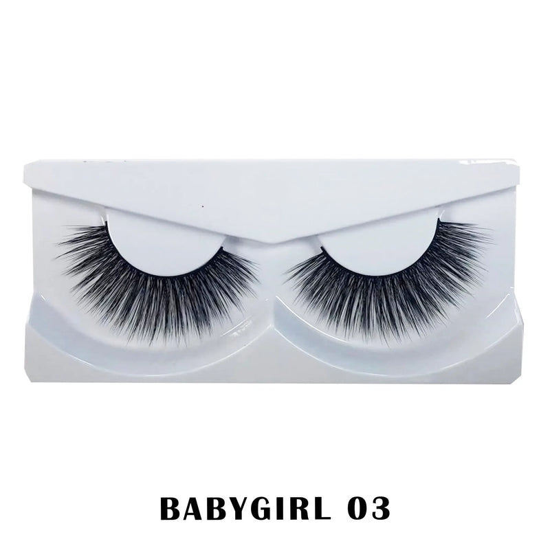 Prolux Cosmetics Faux Mink False Eyelashes Eyelashes White Smoke #3-Babygirl