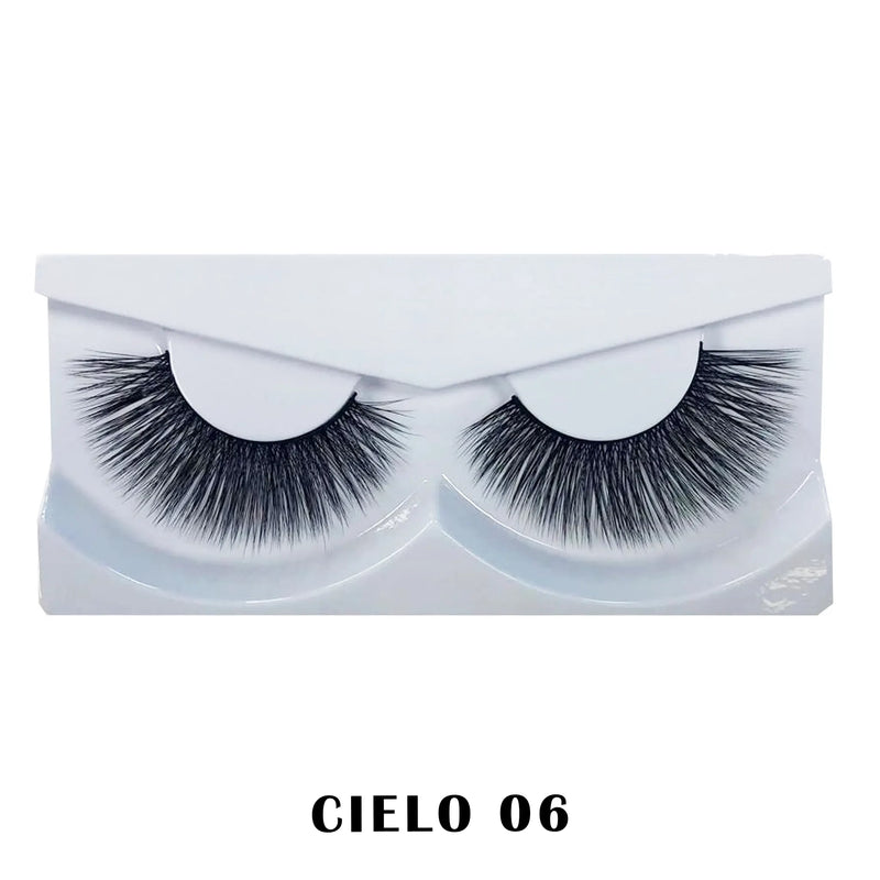 Prolux Cosmetics Faux Mink False Eyelashes Eyelashes White Smoke #6-Cielo